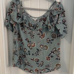 Maurices Floral Ruffle Blouse in Soft Green
